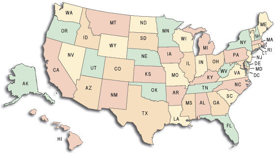 Map of Adult Day Care in the United States